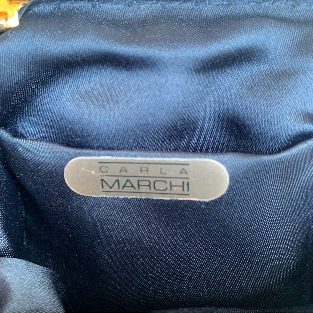 Vintage Carla Marchi Beaded Evening Handbag Purse Clutch Bag - Picture 9 of 10
